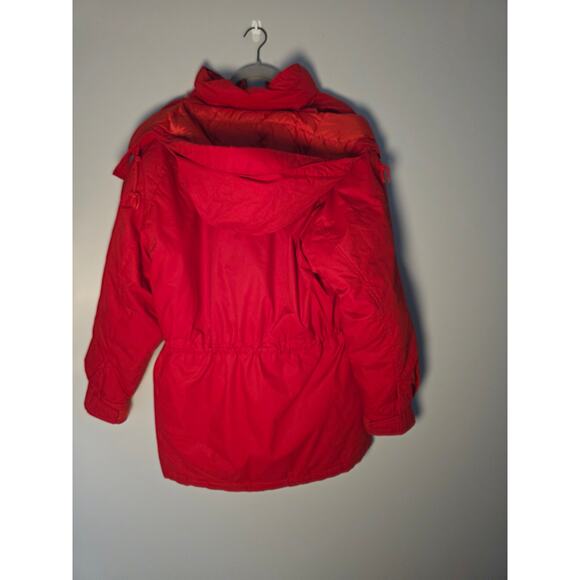 Vintage Eddie Bauer Winter Coat Womens Large Red Goose Down SnowLine Sled Puffer - Picture 2 of 10